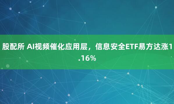 股配所 AI视频催化应用层，信息安全ETF易方达涨1.16%